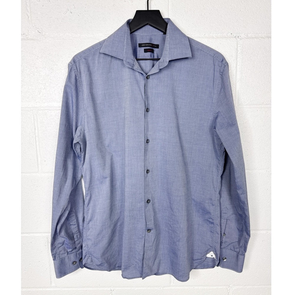 John Varvatos USA Slim Fit Blue Woven Dress Shirt Men's 16‎ 34/35
